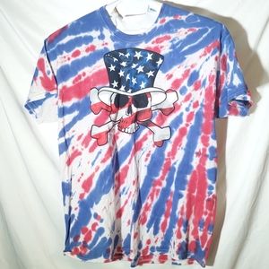 Vintage Tie Dye American Skull Shirt